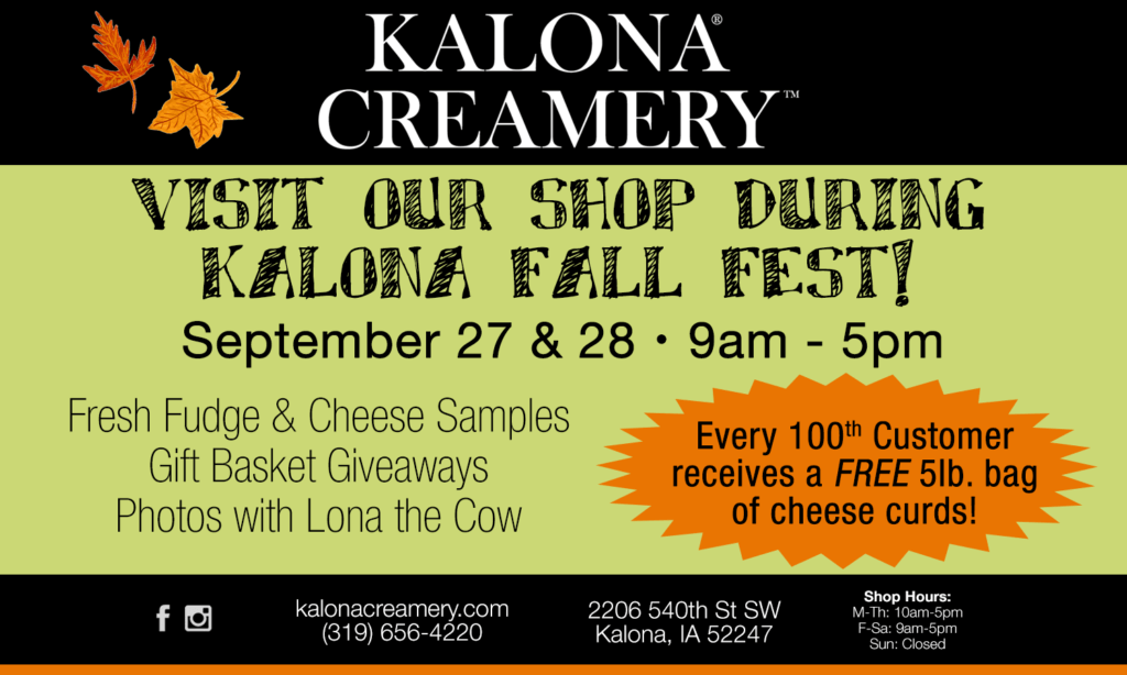 Visit Kalona Creamery During 2019 Kalona Fall Festival Kalona Creamery